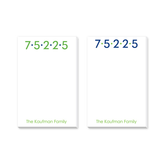 ZIP CODE PERSONALIZED NOTEPADS