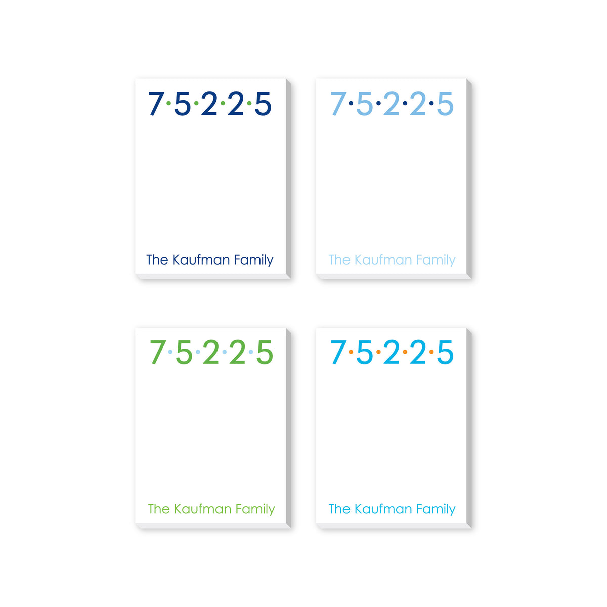 ZIP CODE PERSONALIZED NOTEPADS