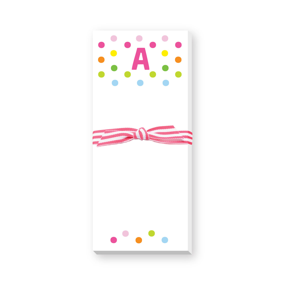 CONFETTI INITIAL SKINNIE NOTEPAD