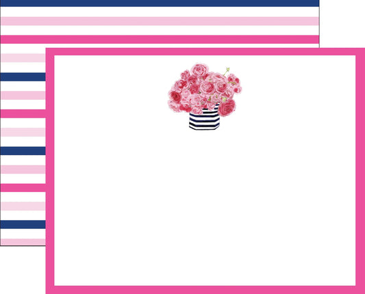 PINK PEONYS FLAT CARDS