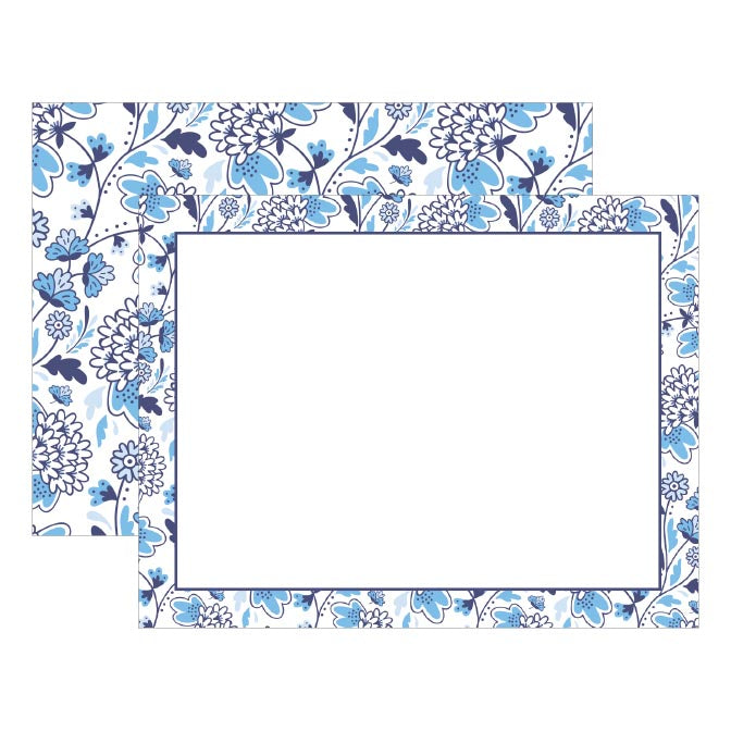 NAVY FLORAL FLAT NOTES