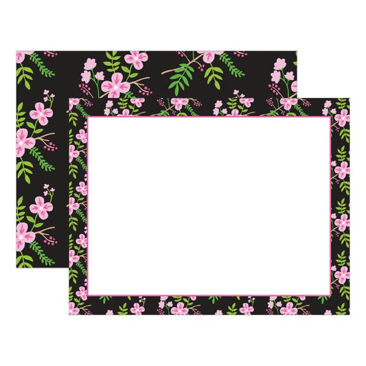 BLACK FLORAL FLAT CARDS