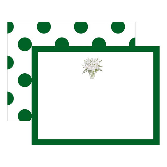 WHITE FLOWERS FLAT CARDS