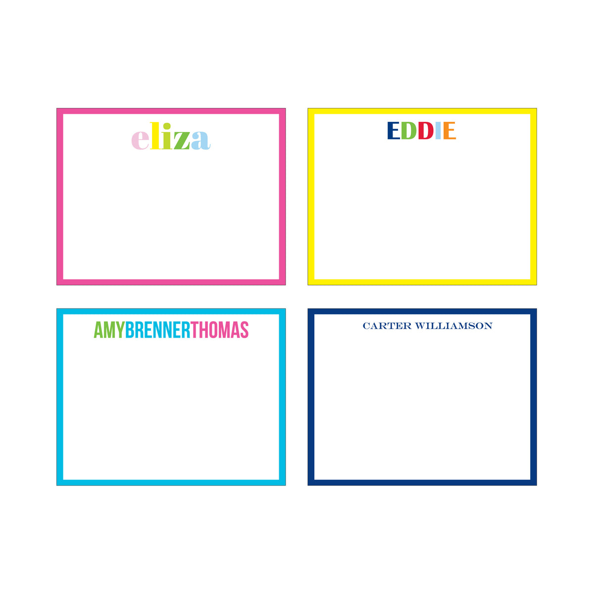 COLOR BORDER PERSONALIZED FLAT NOTES