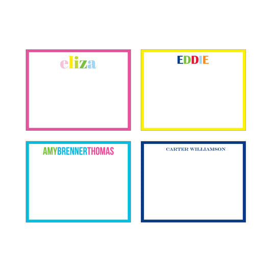 COLOR BORDER PERSONALIZED FLAT NOTES