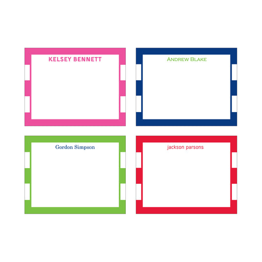 LARGE STRIPE BORDER PERSONALIZED FLAT NOTES