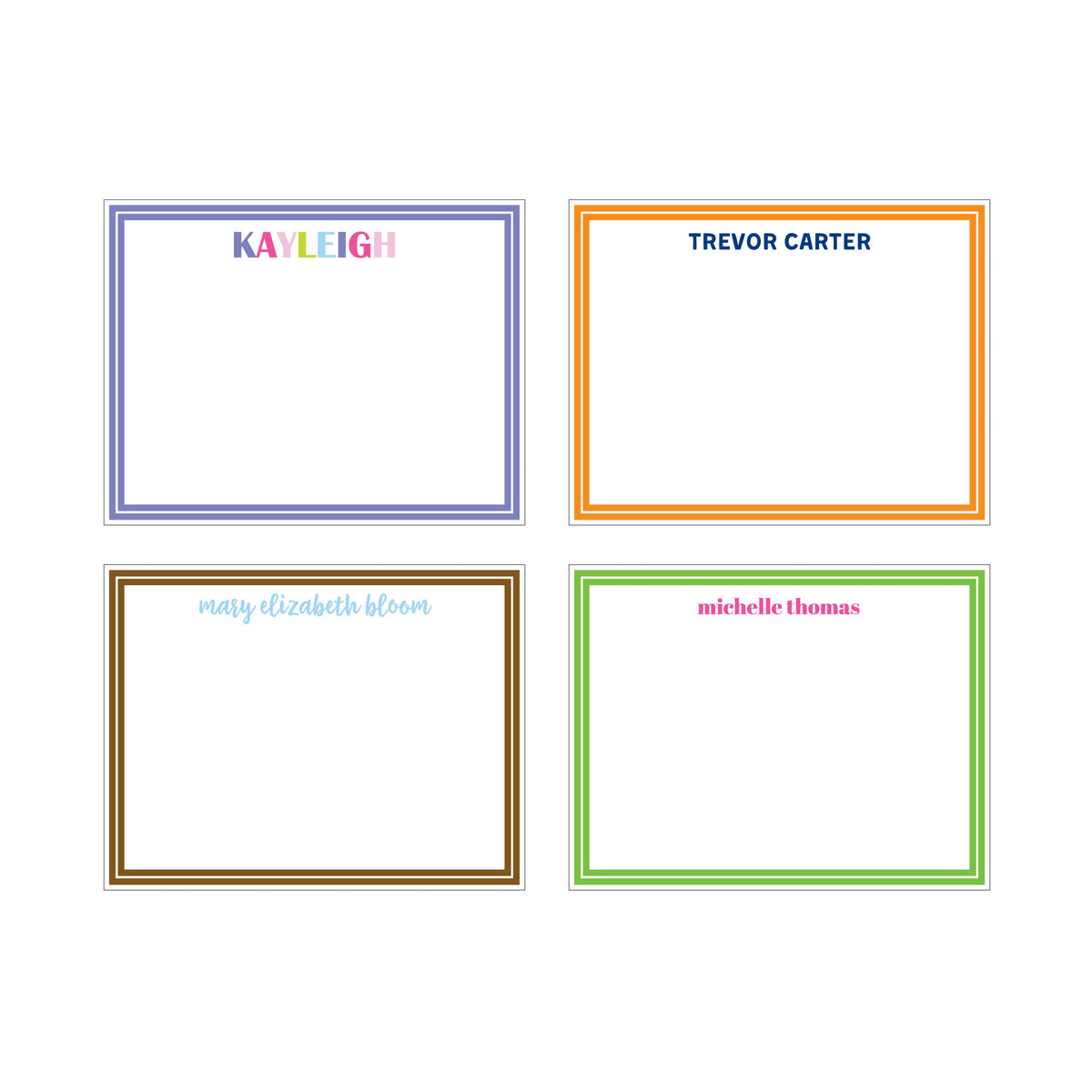DOUBLE BORDER PERSONALIZED FLAT NOTES