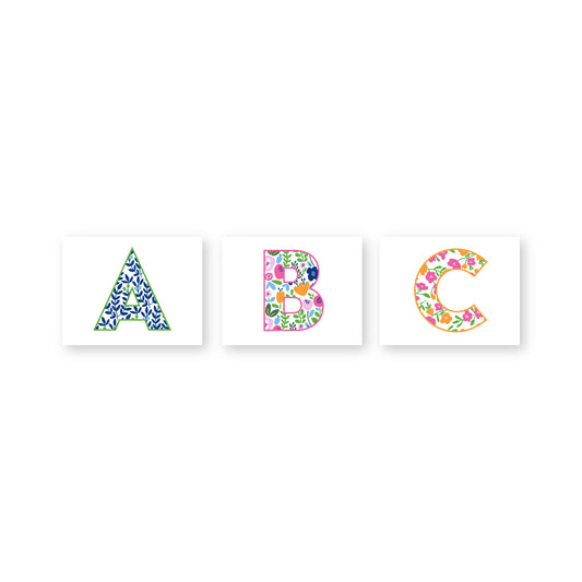 FLORAL INITIAL FOLDOVER NOTES