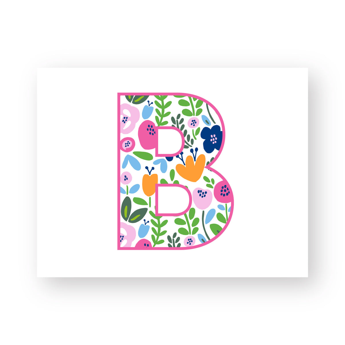 FLORAL INITIAL FOLDOVER NOTES