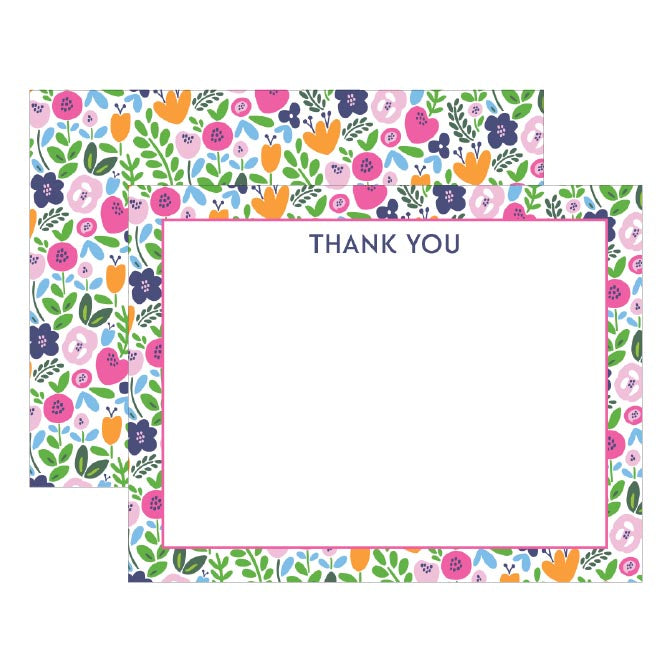 FLORAL THANK YOU FLAT NOTES