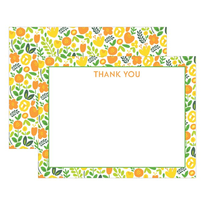 FLORAL THANK YOU FLAT NOTES