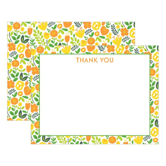 FLORAL THANK YOU FLAT NOTES