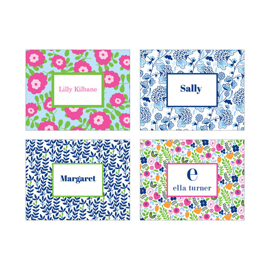 FLORAL PERSONALIZED FOLDOVER NOTES