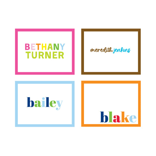 COLOR BORDER PERSONALIZED FOLDOVER NOTES