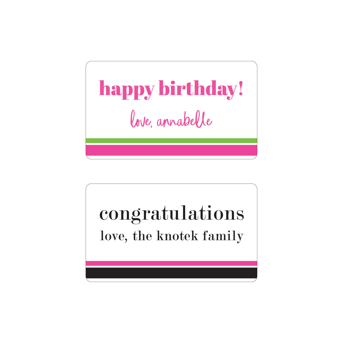 DOUBLE STRIPE PERSONALIZED GIFT STICKERS