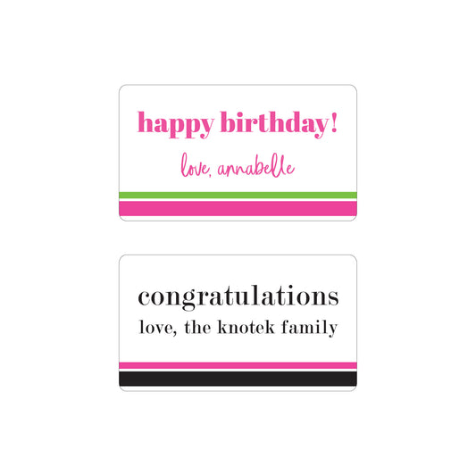 DOUBLE STRIPE PERSONALIZED GIFT STICKERS