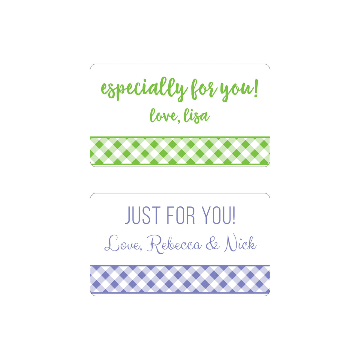 GINGHAM STRIPE PERSONALIZED GIFT STICKERS