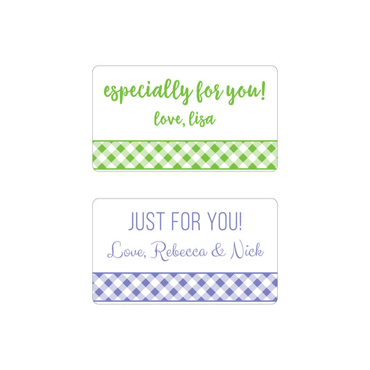 GINGHAM STRIPE PERSONALIZED GIFT STICKERS