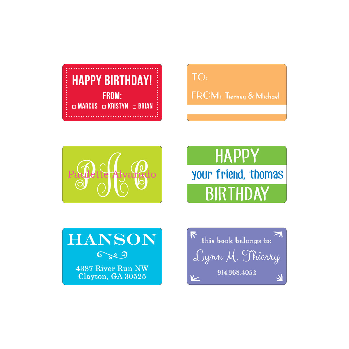 SOLID COLOR PERSONALIZED GIFT STICKERS