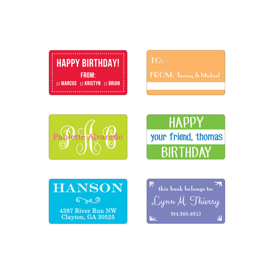 SOLID COLOR PERSONALIZED GIFT STICKERS