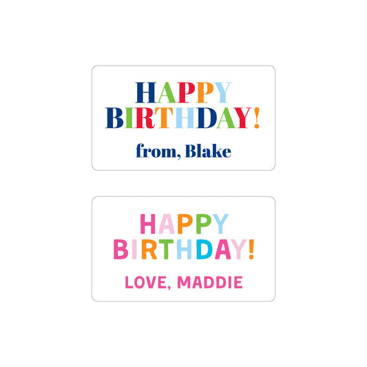 MULTICOLOR TEXT PERSONALIZED GIFT STICKERS