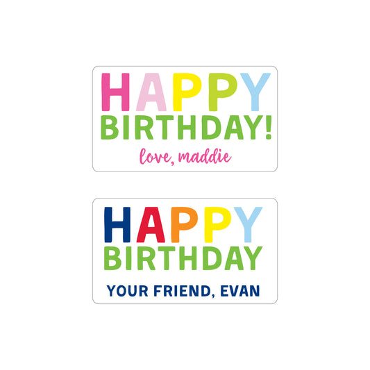 MULTICOLOR TEXT PERSONALIZED GIFT STICKERS