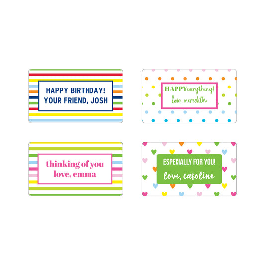 COLORFUL PATTERN PERSONALIZED GIFT STICKERS