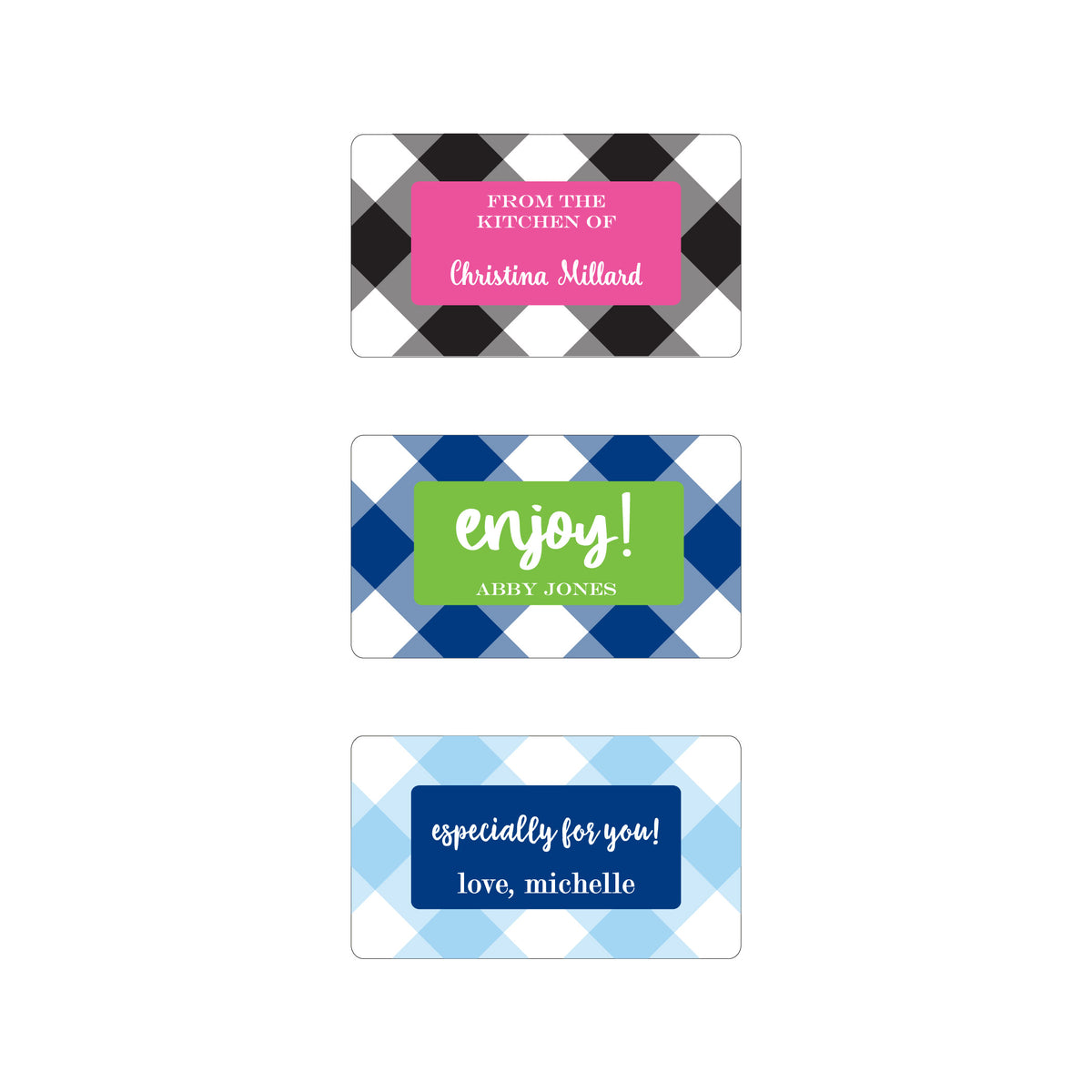GINGHAM PERSONALIZED GIFT STICKERS