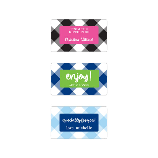 GINGHAM PERSONALIZED GIFT STICKERS