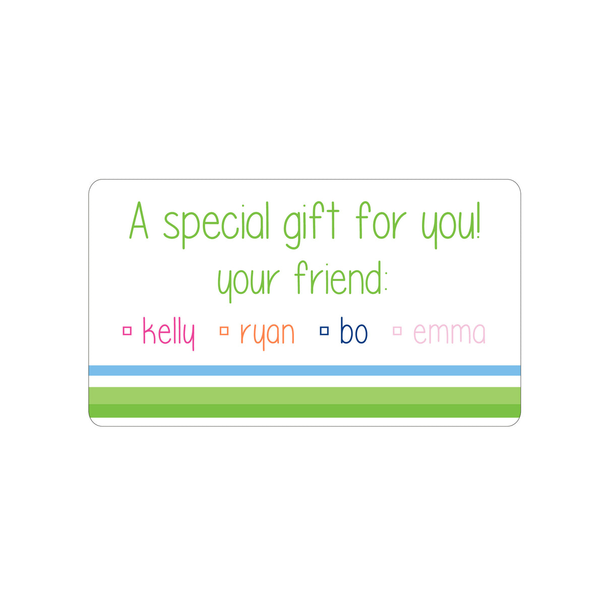 TRIPLE STRIPE PERSONALIZED GIFT STICKERS
