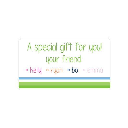 TRIPLE STRIPE PERSONALIZED GIFT STICKERS