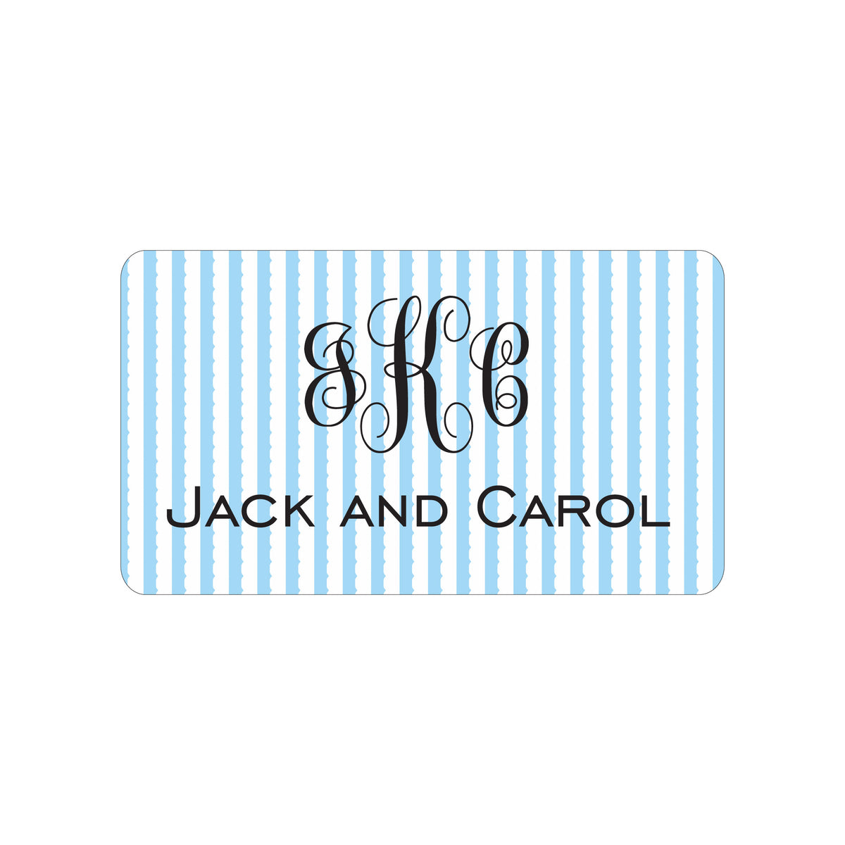 SCALLOPED STRIPES PERSONALIZED GIFT STICKERS