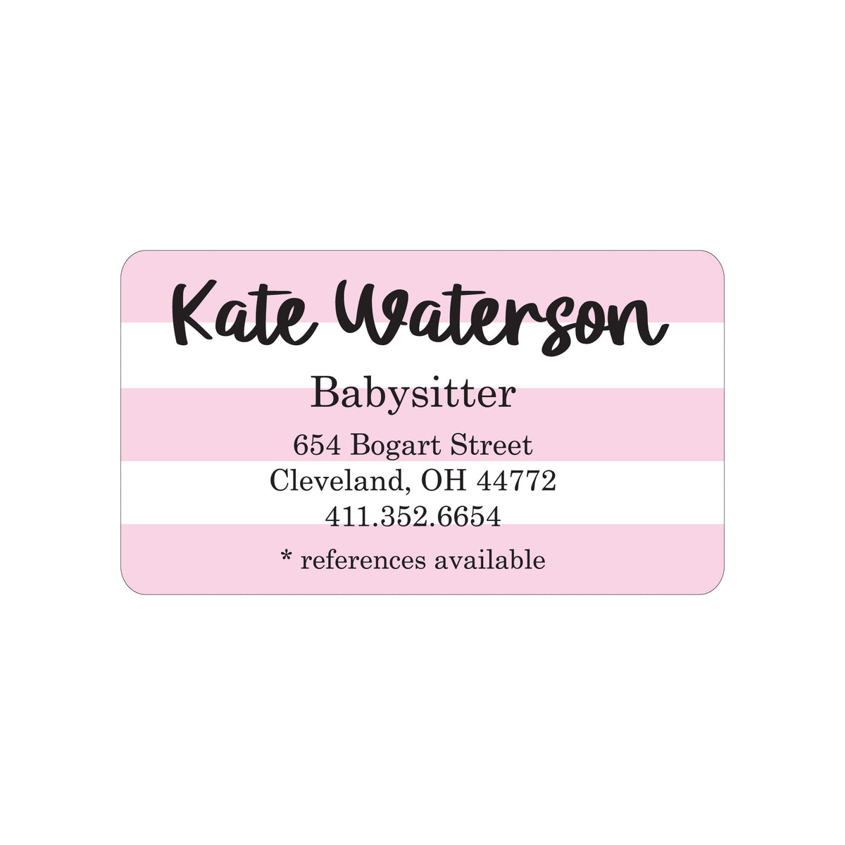 HORIZONTAL STRIPE PERSONALIZED GIFT STICKERS