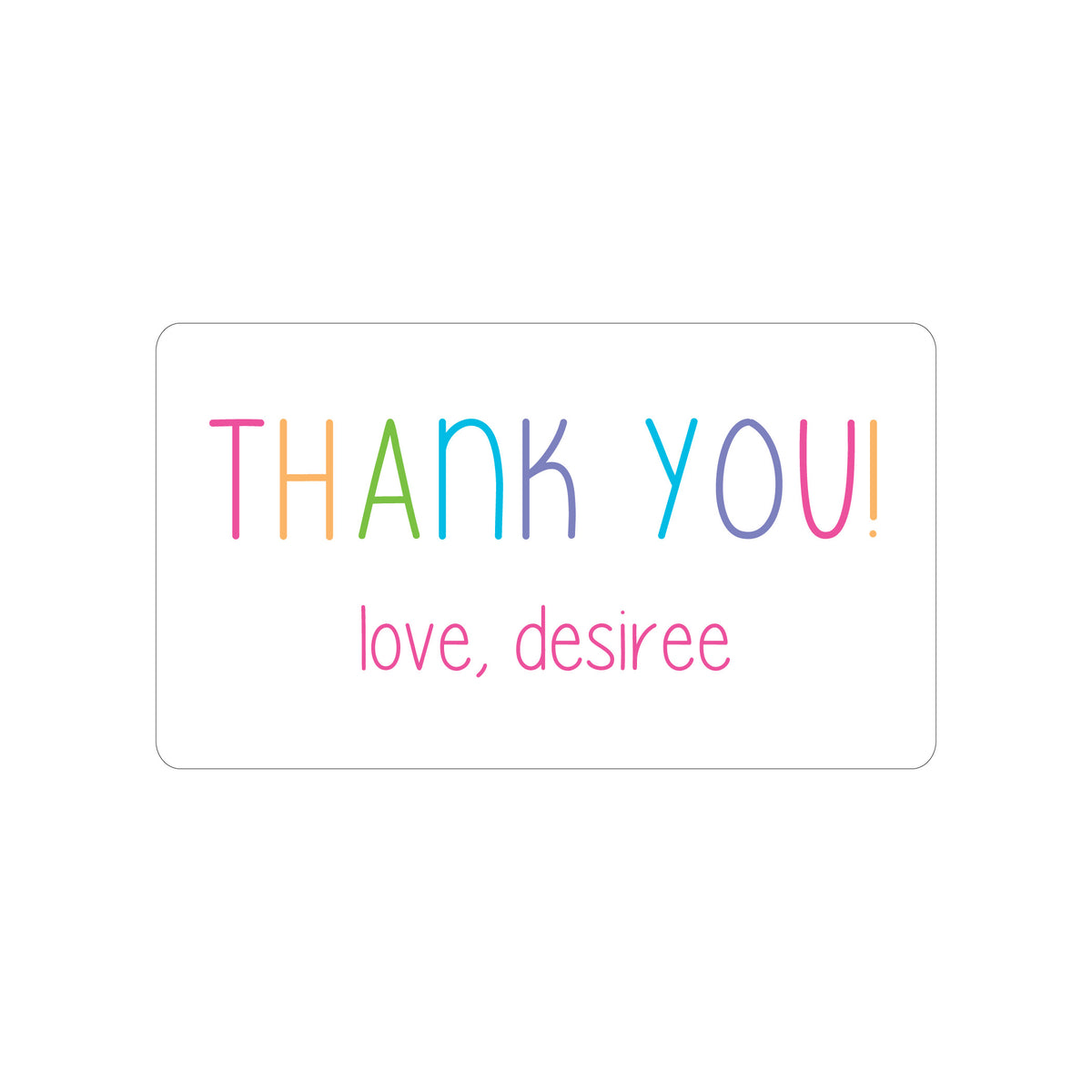 RAINBOW MULTICOLOR PERSONALIZED GIFT STICKERS