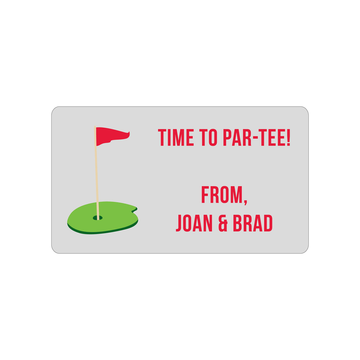 PUTTING GREEN PERSONALIZED GIFT STICKERS