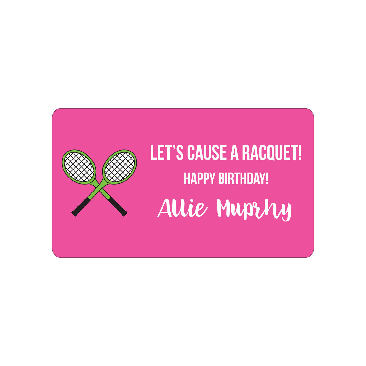 TENNIS RACQUETS PERSONALIZED GIFT STICKERS