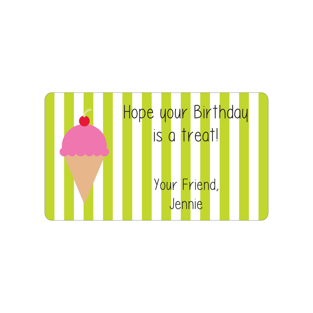 ICE CREAM CONE PERSONALIZED GIFT STICKERS