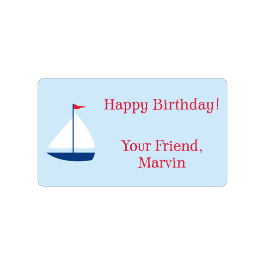 SAILBOAT PERSONALIZED GIFT STICKERS