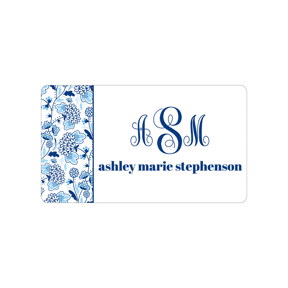 BLUE FLORAL PERSONALIZED GIFT STICKERS