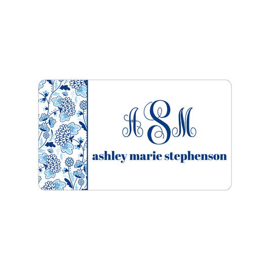 BLUE FLORAL PERSONALIZED GIFT STICKERS