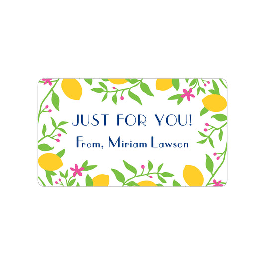 LEMON PATTERN PERSONALIZED GIFT STICKERS