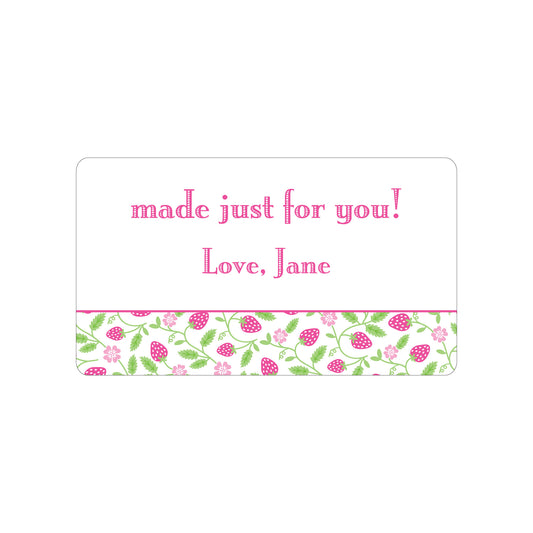 RASPBERRY PATTERN PERSONALIZED GIFT STICKERS