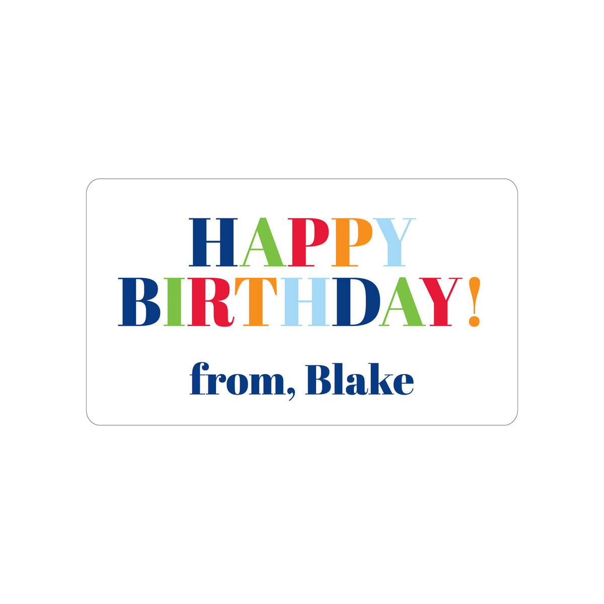 MULTICOLOR TEXT PERSONALIZED GIFT STICKERS