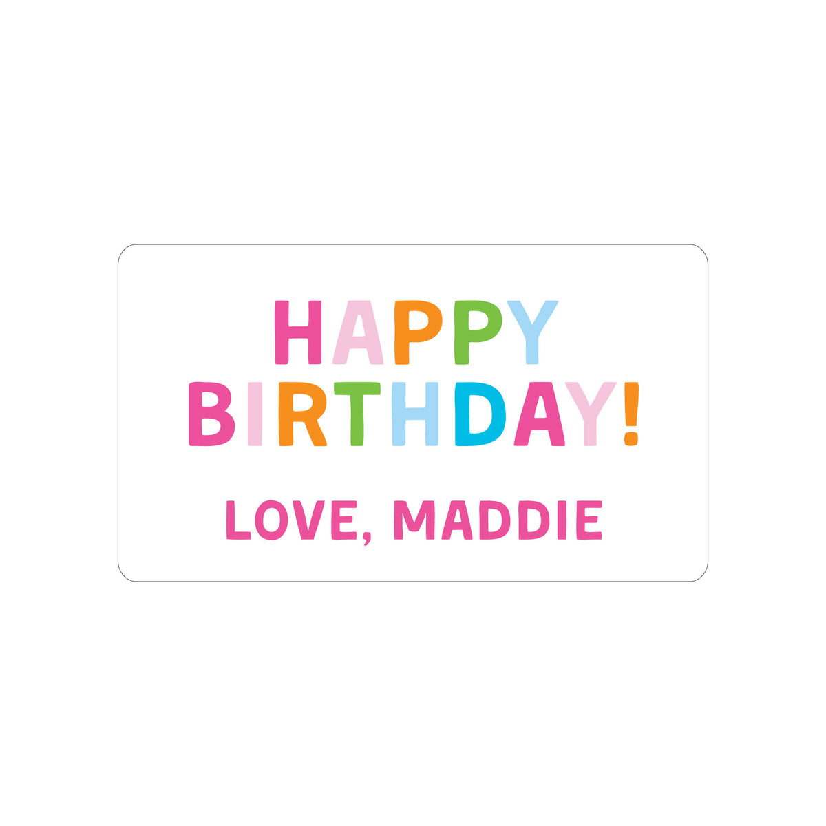 MULTICOLOR TEXT PERSONALIZED GIFT STICKERS