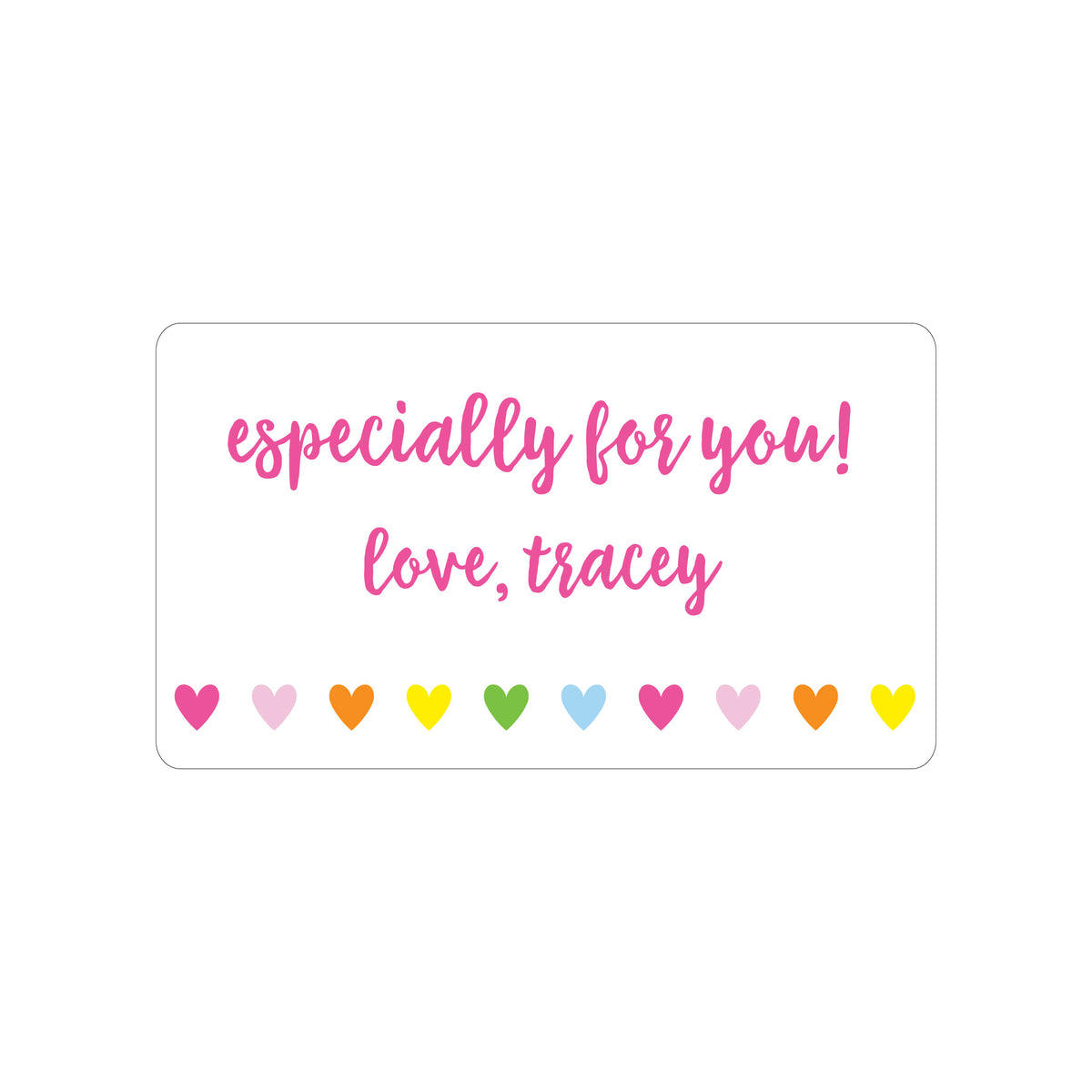 RAINBOW HEARTS PERSONALIZED GIFT STICKERS