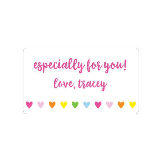 RAINBOW HEARTS PERSONALIZED GIFT STICKERS
