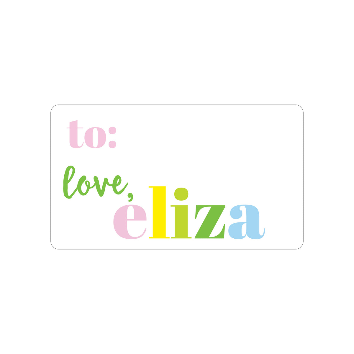 MULTICOLOR TEXT PERSONALIZED GIFT STICKERS