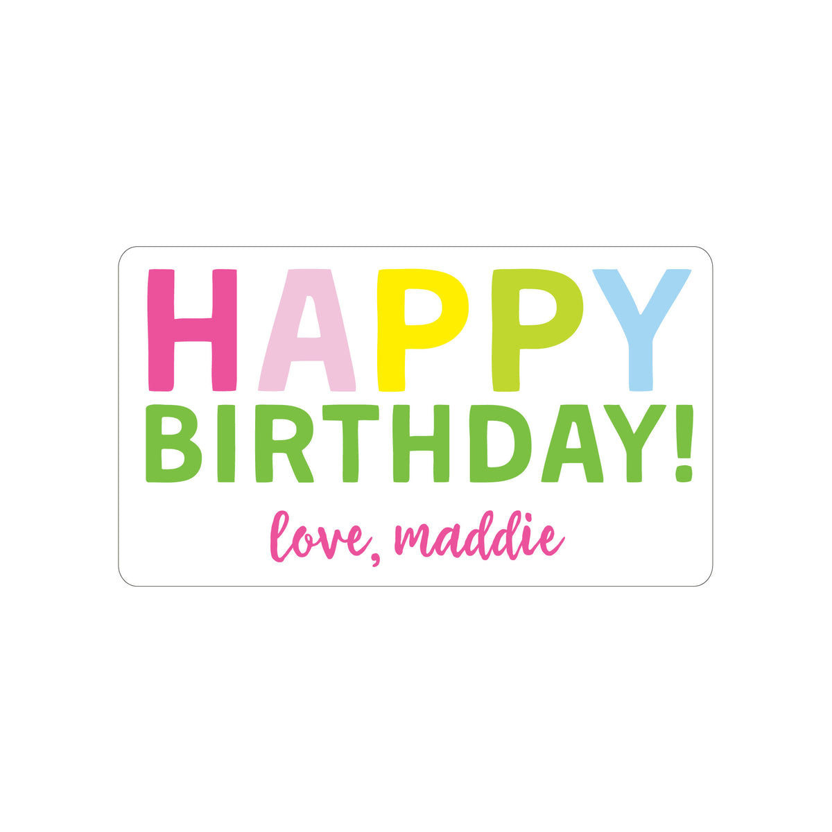 MULTICOLOR TEXT PERSONALIZED GIFT STICKERS