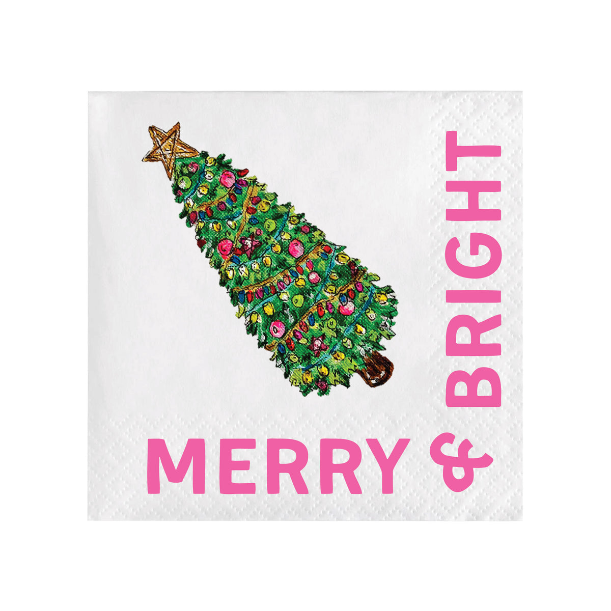 MERRY & BRIGHT HOLIDAY COCKTAIL NAPKINS