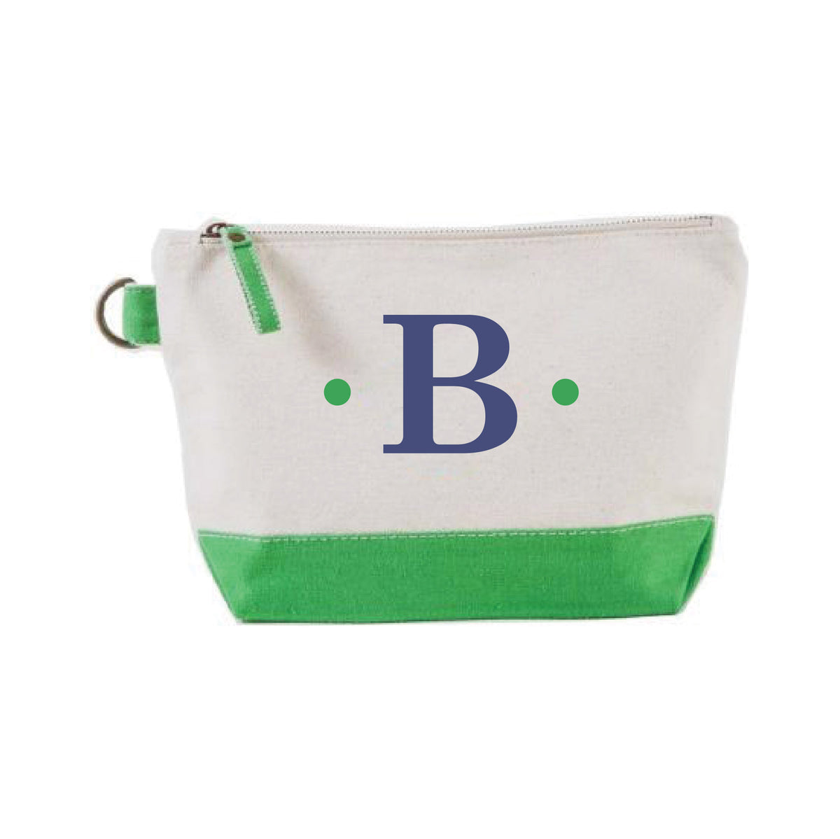 EMBROIDERED INITIAL COSMETIC BAGS
